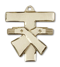 Load image into Gallery viewer, Franciscan Cross Custom Pendant - Yellow Gold
