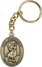 Load image into Gallery viewer, St. Christopher Keychain - Gold Oxide
