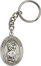Load image into Gallery viewer, St. Christopher Keychain - Silver Oxide
