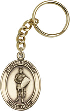Load image into Gallery viewer, St. Florian Keychain - Gold Oxide
