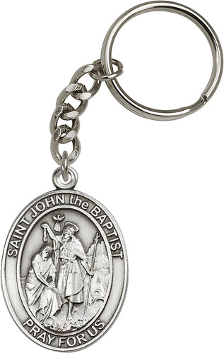 St. John the Baptist Keychain - Silver Oxide
