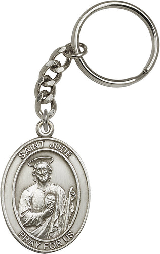 St. Jude Keychain - Silver Oxide