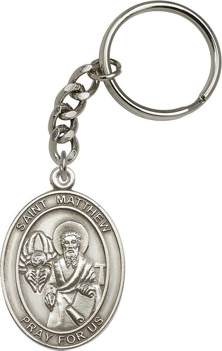 St. Matthew Keychain - Silver Oxide