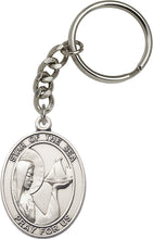 Load image into Gallery viewer, Our Lady Star of the Sea Keychain - Silver Oxide
