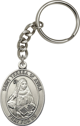 St. Teresa of Avila Keychain - Silver Oxide