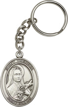 Load image into Gallery viewer, St. Theresa Keychain - Silver Oxide
