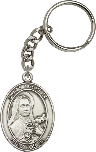 St. Theresa Keychain - Silver Oxide