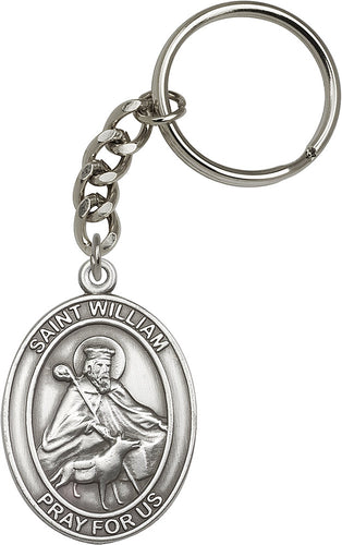 St. William Keychain - Silver Oxide