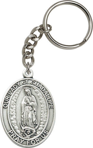 Our Lady of Guadalupe Keychain - Silver Oxide