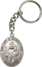 Load image into Gallery viewer, Our Lady of Consolation Keychain - Silver Oxide
