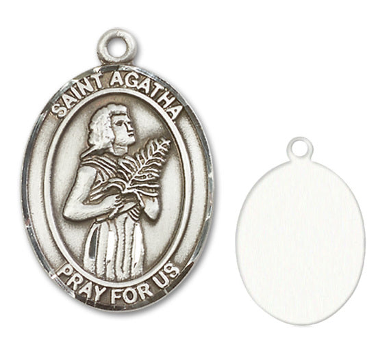 St. Agatha Custom Medal - Sterling Silver