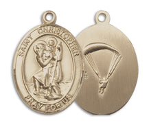 Load image into Gallery viewer, St. Christopher / Paratrooper Custom Medal - Yellow Gold
