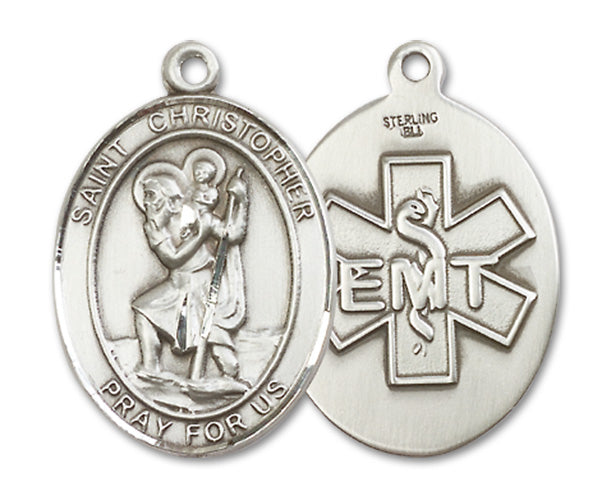 St. Christopher / EMT Custom Medal - Sterling Silver