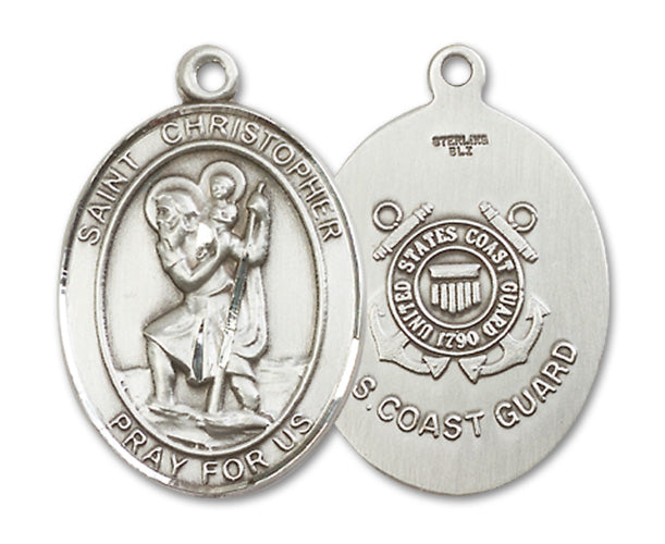 St. Christopher / Coast Guard Custom Medal - Sterling Silver