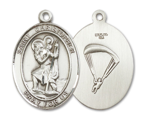St. Christopher / Paratrooper Custom Medal - Sterling Silver