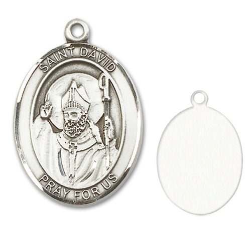 St. David of Wales Custom Medal - Sterling Silver