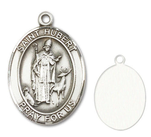 St. Hubert of Liege Custom Medal - Sterling Silver