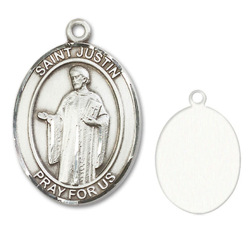 St. Justin Custom Medal - Sterling Silver