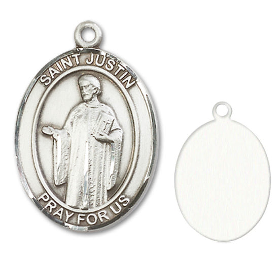 St. Justin Custom Medal - Sterling Silver
