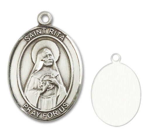 St. Rita of Cascia Custom Medal - Sterling Silver