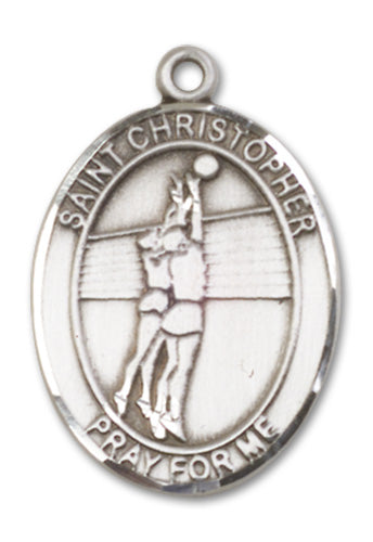 St. Christopher / Volleyball Custom Medal - Sterling Silver