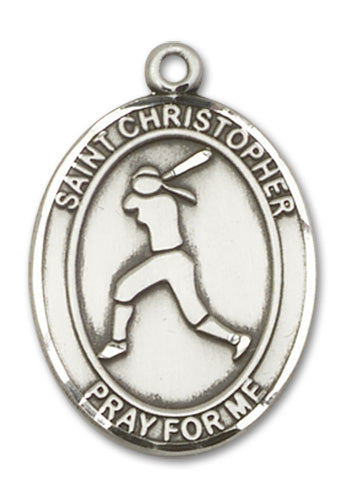 St. Christopher / Softball Custom Medal - Sterling Silver