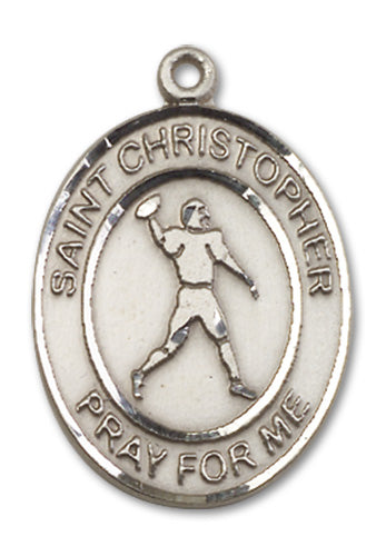 St. Christopher / Football Custom Medal - Sterling Silver