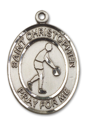 St. Christopher / Basketball Custom Medal - Sterling Silver