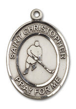 Load image into Gallery viewer, St. Christopher / Ice Hockey Custom Medal - Sterling Silver
