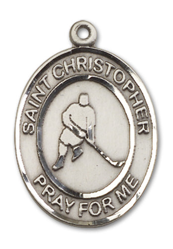 St. Christopher / Ice Hockey Custom Medal - Sterling Silver