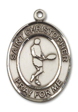 Load image into Gallery viewer, St. Christopher / Tennis Custom Medal - Sterling Silver
