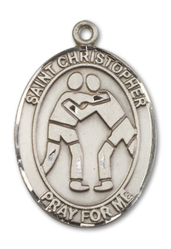 St. Christopher / Wrestling Custom Medal - Sterling Silver