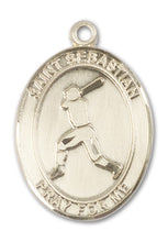 Load image into Gallery viewer, St. Sebastian / Baseball Custom Medal - Yellow Gold
