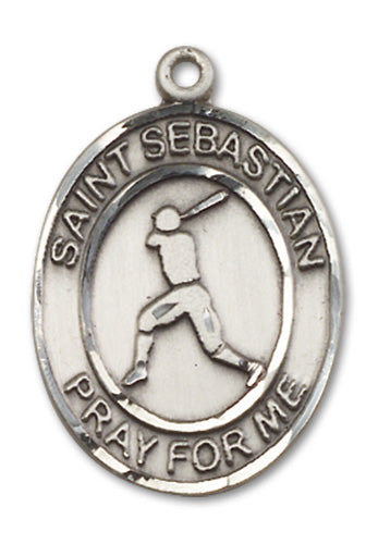 St. Sebastian / Baseball Custom Medal - Sterling Silver