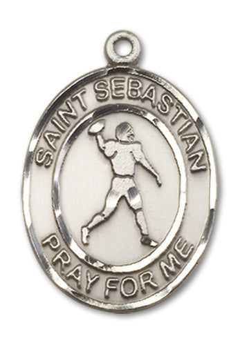 St. Sebastian / Football Custom Medal - Sterling Silver