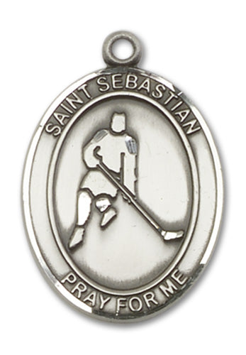 St. Sebastian / Ice Hockey Custom Medal - Sterling Silver