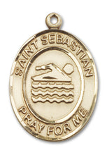 Load image into Gallery viewer, St. Sebastian / Swimming Custom Medal - Yellow Gold
