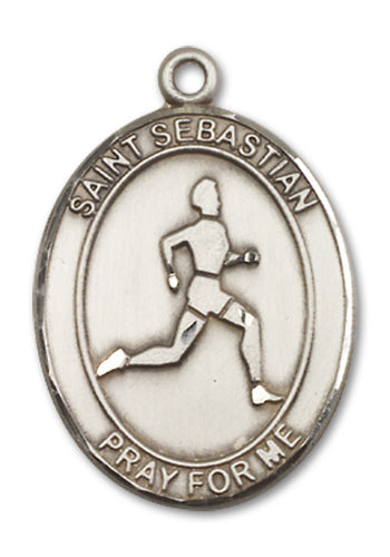 St. Sebastian / Track & Field Custom Medal - Sterling Silver
