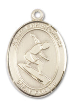 Load image into Gallery viewer, St. Christopher / Surfing Custom Medal - Yellow Gold
