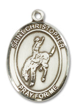 Load image into Gallery viewer, St. Christopher / Rodeo Custom Medal - Sterling Silver
