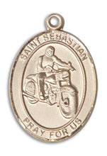 Load image into Gallery viewer, St. Sebastian / Motorcycle Custom Medal - Yellow Gold
