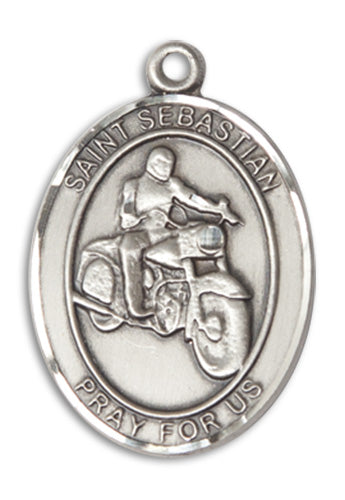 St. Sebastian / Motorcycle Custom Medal - Sterling Silver