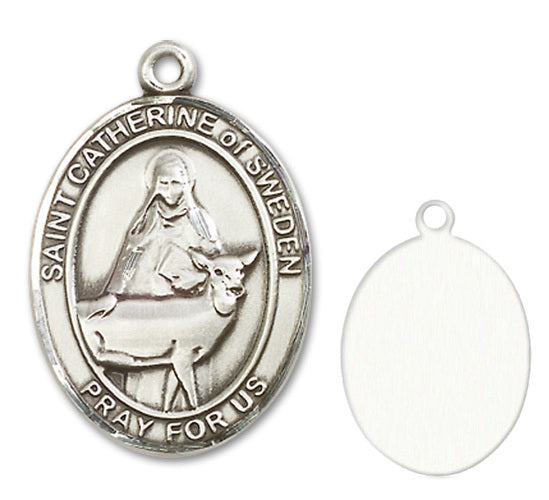 St. Catherine of Sweden Custom Medal - Sterling Silver