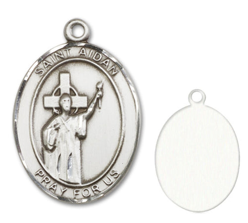 St. Aidan of Lindisfarne Custom Medal - Sterling Silver