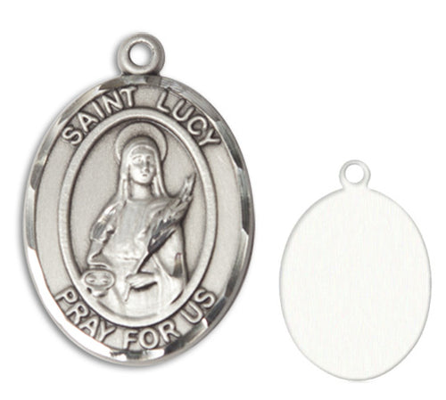 St. Lucy Custom Medal - Sterling Silver