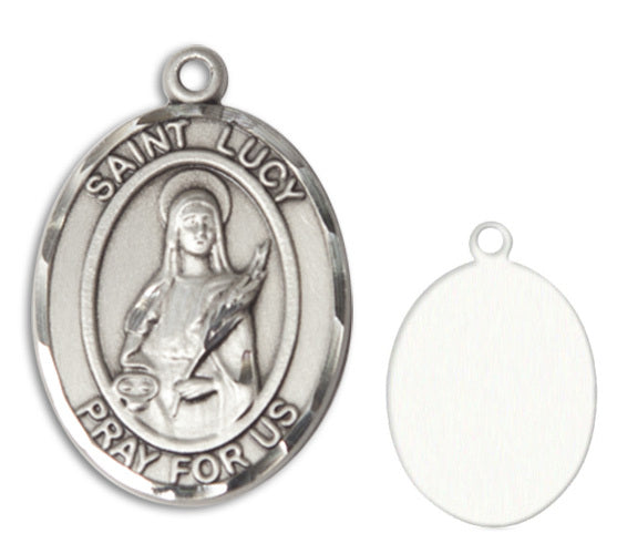 St. Lucy Custom Medal - Sterling Silver