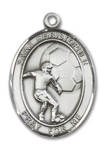 Load image into Gallery viewer, St. Christopher / Soccer Custom Medal - Sterling Silver
