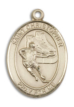 Load image into Gallery viewer, St. Christopher / Hockey Custom Medal - Yellow Gold
