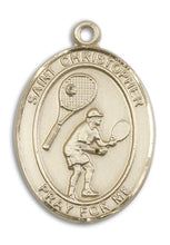 Load image into Gallery viewer, St. Christopher / Tennis Custom Medal - Yellow Gold
