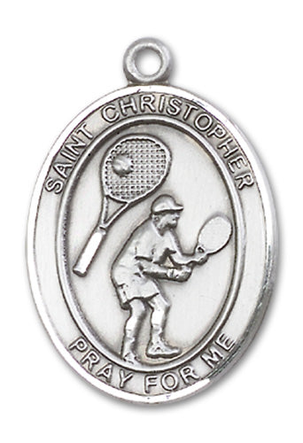 St. Christopher / Tennis Custom Medal - Sterling Silver